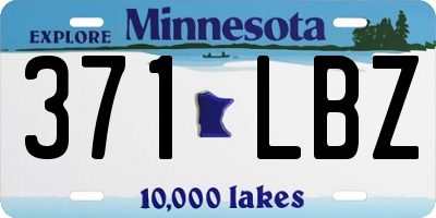 MN license plate 371LBZ