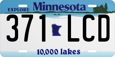 MN license plate 371LCD