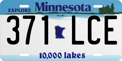 MN license plate 371LCE