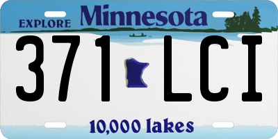 MN license plate 371LCI