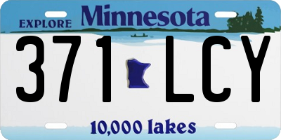 MN license plate 371LCY