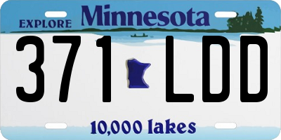 MN license plate 371LDD