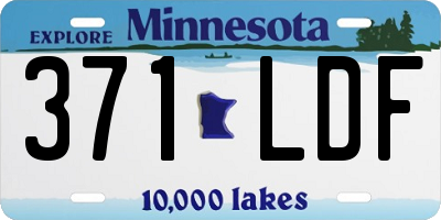 MN license plate 371LDF
