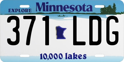 MN license plate 371LDG