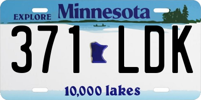 MN license plate 371LDK