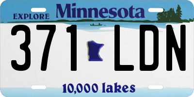 MN license plate 371LDN