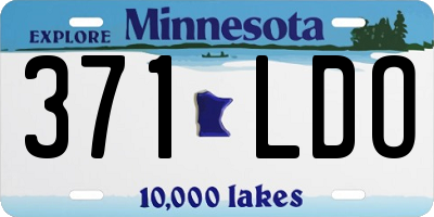 MN license plate 371LDO
