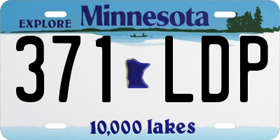 MN license plate 371LDP