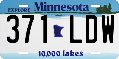 MN license plate 371LDW