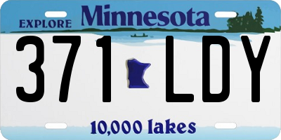 MN license plate 371LDY