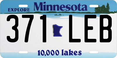 MN license plate 371LEB