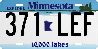 MN license plate 371LEF