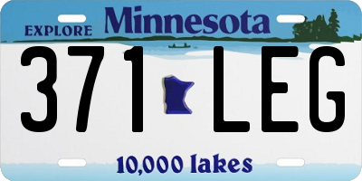 MN license plate 371LEG