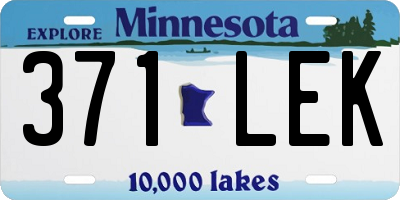 MN license plate 371LEK