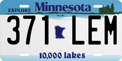 MN license plate 371LEM