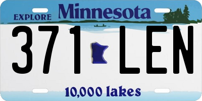 MN license plate 371LEN