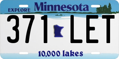 MN license plate 371LET