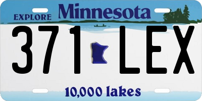MN license plate 371LEX