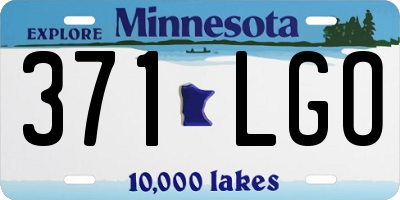 MN license plate 371LGO