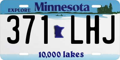 MN license plate 371LHJ