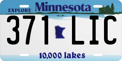 MN license plate 371LIC