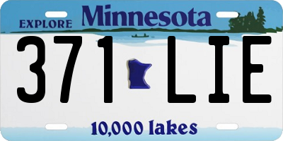 MN license plate 371LIE