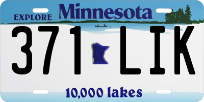 MN license plate 371LIK