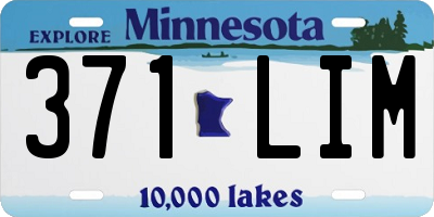 MN license plate 371LIM