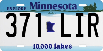 MN license plate 371LIR