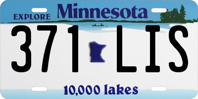 MN license plate 371LIS