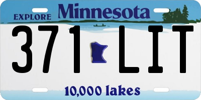 MN license plate 371LIT