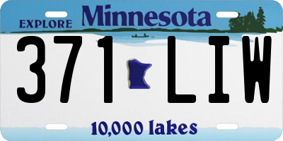 MN license plate 371LIW