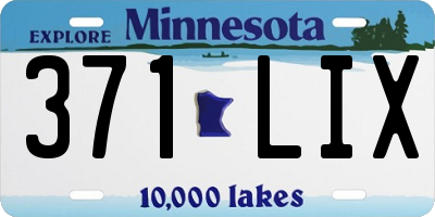 MN license plate 371LIX