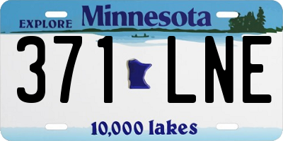 MN license plate 371LNE