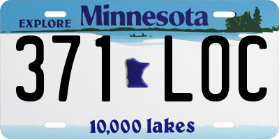 MN license plate 371LOC