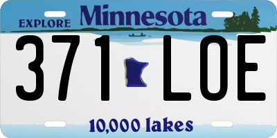 MN license plate 371LOE
