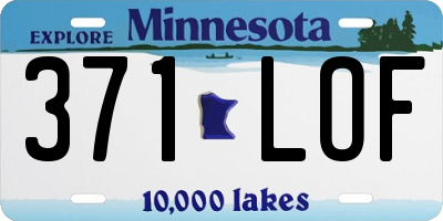 MN license plate 371LOF