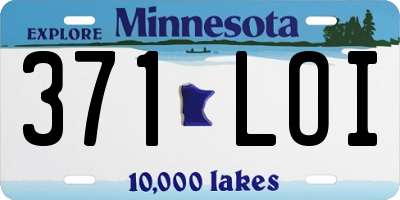 MN license plate 371LOI