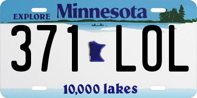 MN license plate 371LOL