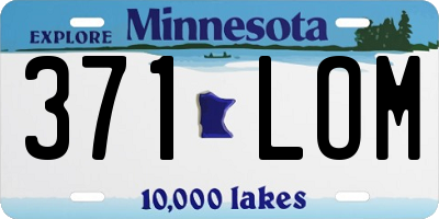 MN license plate 371LOM