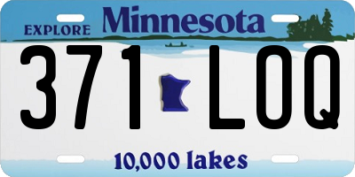 MN license plate 371LOQ