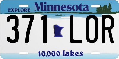 MN license plate 371LOR