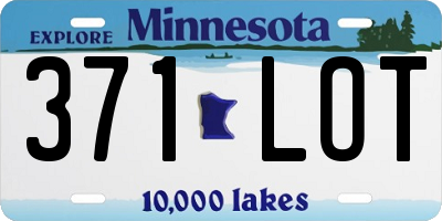 MN license plate 371LOT