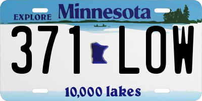 MN license plate 371LOW