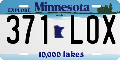 MN license plate 371LOX