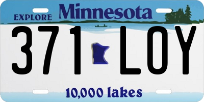 MN license plate 371LOY