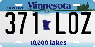 MN license plate 371LOZ