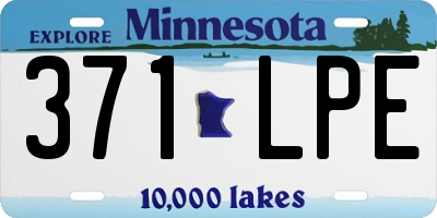 MN license plate 371LPE