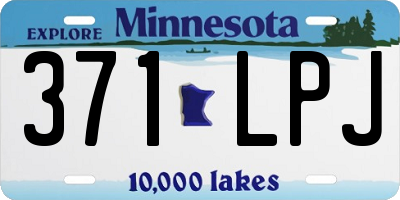 MN license plate 371LPJ