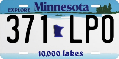 MN license plate 371LPO
